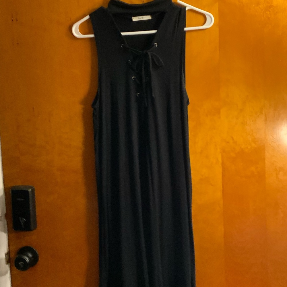 Black tank top knee length dress